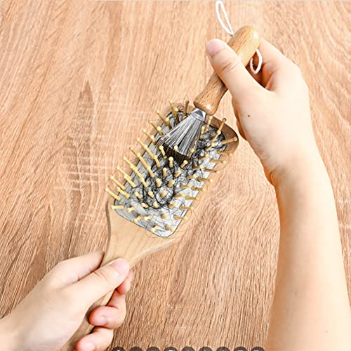 AKOAK 1 Опаковка Четки За почистване, Мини-Гребен за коса с въздушна възглавница, Телена Гребло с дървена дръжка, идеални