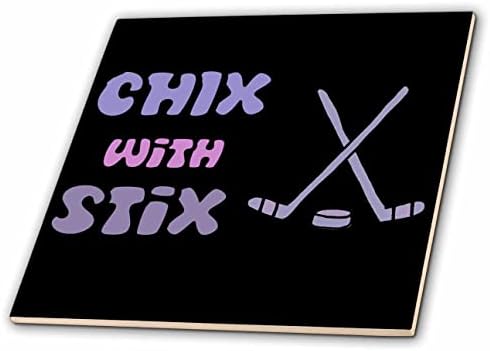 3D Рисунките Хубава забавна Чикса с хокей играч Stix Лед за спортна игра на хокей на лед хокей - Плочки (ct-370718-2)