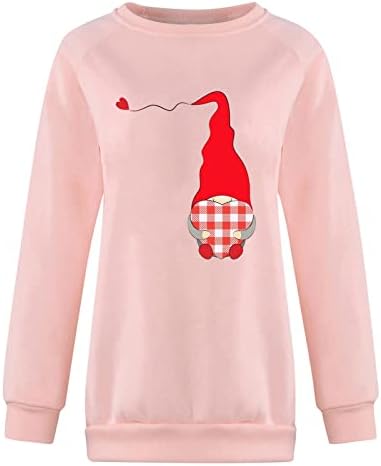 Shusuen/ Дамски Удобна Тениска Оверсайз, Hoody, Пуловер с Забавен Принтом в Деня на Свети Валентин, на Върхове с кръгло