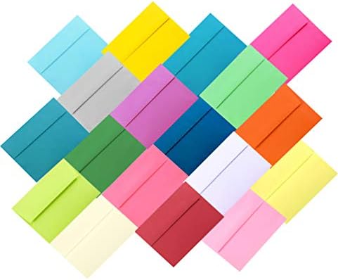 Многоцветни 25 опаковки, пликове формат А7 за поздравителни картички с размер 5 х 7, покана, обява за сватба от