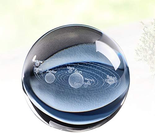 VOSAREA Лунен Кристал Декоративен Кристална Топка Космическа Модел Гравиран Стъклен Балон Умален Модел на