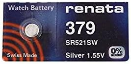 Батерия за часовник Renata швейцария производство на Tanya 379 или SR521SW ИЛИ AG0 1,5 (5 батерии, 379 или SR 521