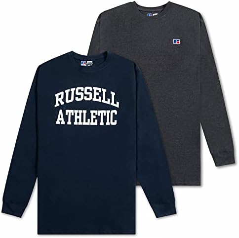 Тениски Russell Athletic за големи и Високи Хора с Дълъг Ръкав – 2 Опаковки Мъжки Памучни Ризи