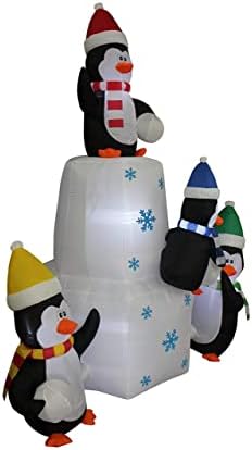 Два комплекта бижута за Коледно парти, в това число 8-подножието Коледни надуваеми Пингвини, семейство играе в снежни топки върху сняг и 8-подножието коледни надува?