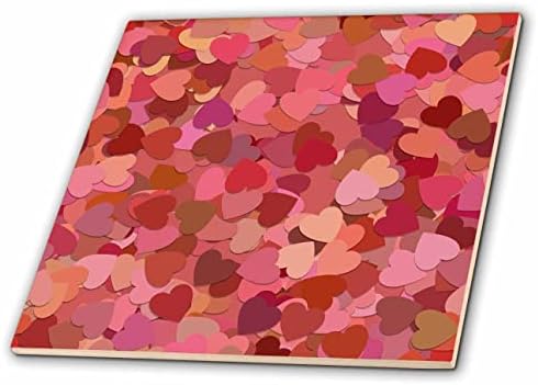 Триизмерно Розово, Праскова, Червено изображение на хартиени Пластове Сърца - Плочки (ct-372139-7)