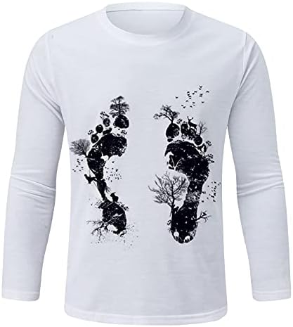 Уличен Топ с принтом, Мъжка Тениска с ръкав и деколте, Дълга Дигитален 3D Кръг Ежедневни Мъжки Дрехи, Ризи за Мъже, Комплект