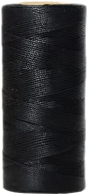 Victohome Плоски Вощеные прежди от полиестер, 150D / 0,8 мм, 270 ярда /247 м. Универсални прежди за ръчно шиене на кожени Изделия и занаяти. (Черен)