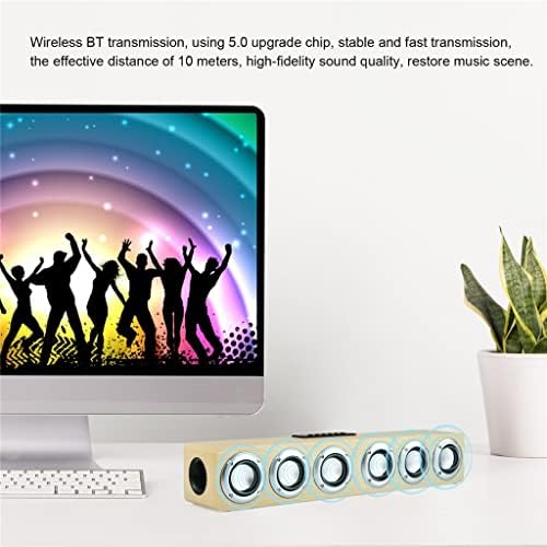 ZLXDP Дървена Тенис на Високоговорителя Bluetooth, HiFi Музикален Плейър Дървена Звукова Лента 20 W Мощен Стерео Домашен Безжичен Високоговорител Аудио Панел