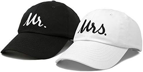 DALIX г-Н и г-жа бейзболна шапка на Младоженеца и Булката Еднакви Шапки Комплект За двойки