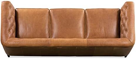 Кожен диван ALEX & MIRA Essex – 89-Инчов кожен диван с ворсистой стол - Диван от естествена кожа, с горна част
