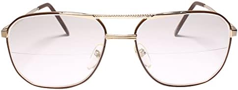 Класически Ретро Старомодни Квадратни Бифокални Лещи Gold 2.75 Reader Очила За четене