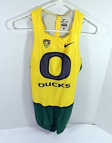 2010-16 Oregon Ducks Използван В играта Жълт Спортен Костюм S DP31034 - Използвана в Колежа играта