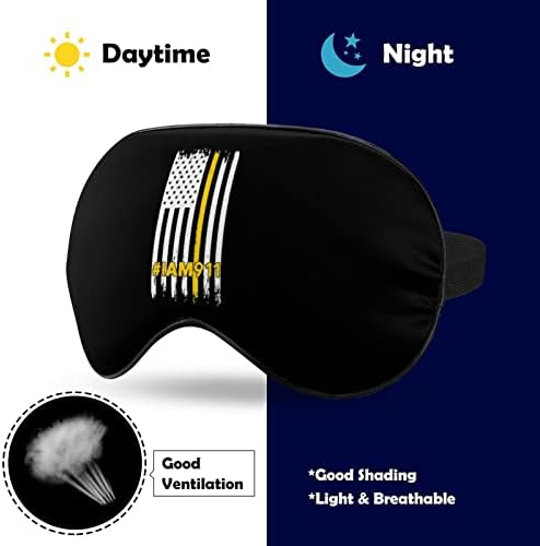 Тънък Жълт Флаг 911 Sleep Eye Mask Мека Забавна Маска За Очи С Превръзка на Очите, Маска за Сън и за Пътуване