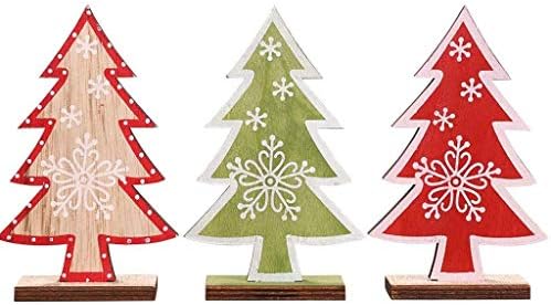 UXZDX Дървена Коледна елха - Коледна Украса на Дърво Украсата на Трапезарията за багажник на Дърво (12 × 8 см) (Цвят: