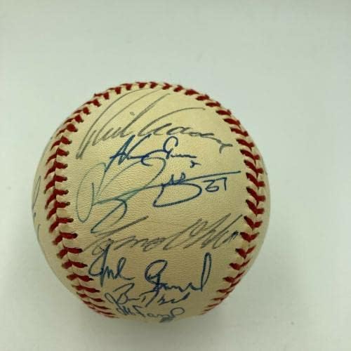 2001 Бостън Ред Сокс Подписано бейзболен договор с Педро Мартинесом Номаром Гарсиапаррой JSA - Бейзболни топки