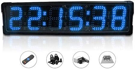 Huanyu LED Race Timing Clock 6 инча 6 Цифри Състезателни Часовник Таймер Двустранен Обратното броене раса/Хронометър,