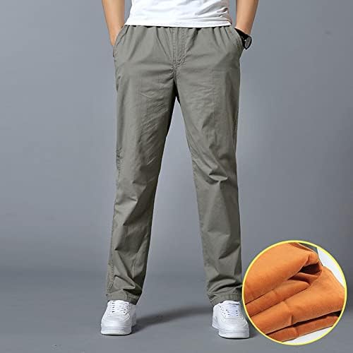 Мъжки Модни Ежедневните Свободни Памучни Панталони Големи Размери с джобове дантела, Затопляне Панталони,