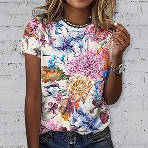Блузи-Ризи за Жени е Свободен, намаляване на Дамски Тениски с Графичен Дизайн, Тениски Оверсайз, Ежедневни