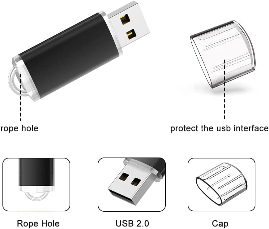 10 бр 8 GB USB Флаш памет USB 2.0 Memory Stick Съраунд Флаш памет Pen Drive Черен