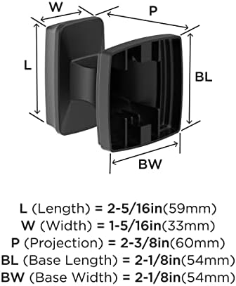 Amerock BH36030MB | Матово Черно Бвп кука за роба | Държач за кърпи с дължина 2-1/8 инча (54 мм) | Revitalize | на