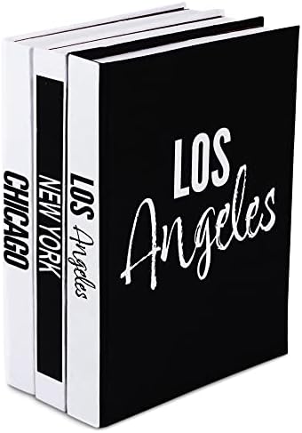 Комплект от 3 Декоративни книги за дома –Списание с твърди корици от Ню Йорк, Чикаго, Лос Анджелис със 160 Чисти страници Без
