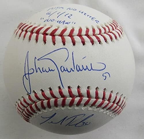 Йохан Сантана Джош Тоул Комбо Без Нападателите Подписа Автограф Роулингс Бейзбол Бейзболни топки с Автографи