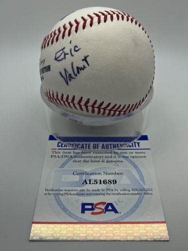 Ерик Валент Филис Редс Метс Подписа Автограф Официален Представител на MLB Бейзбол PSA DNA * 9 Бейзболни топки