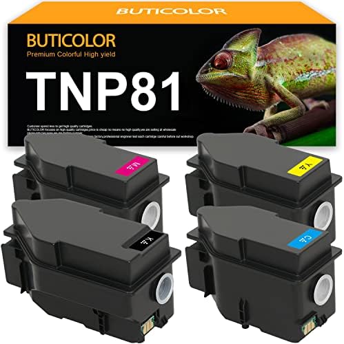 БУТИКОЛОР Рециклирана тонер Касета TNP81 TNP-81 за принтери Konica Minolta bizhub C3300i C4000i (4 бр.)