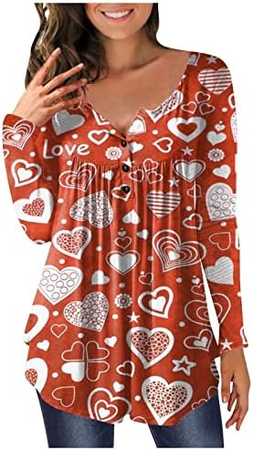 Дамски Тениски с Графичен Дизайн, Подаръци за Свети Валентин за Жена си, Прекрасната Ризи с Принтом Любов, Блузи