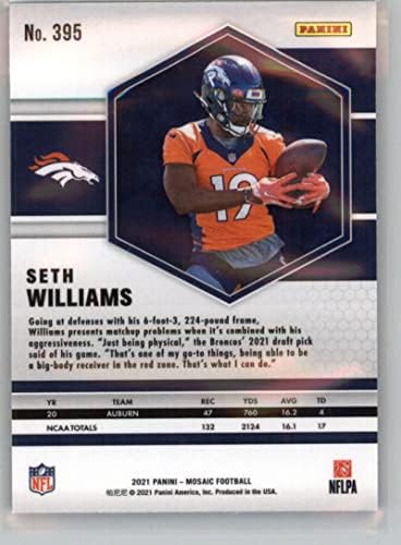2021 Мозайка Панини 395 Сет Уилямс RC Начинаещ Denver Broncos Футболна Търговска картичка NFL