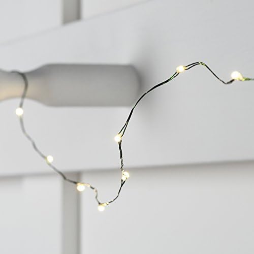 Lights4fun, Inc. 7,5 фута 255 Топли Бели Микро-Led Коледни Гирлянди на Зеления проводник с 8,5-инчов Украшение във формата