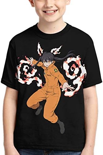 EOIUHP Аниме Пожарна сила - Kotatsu Tamaki1 Тениска За момчета-тийнейджъри, Модна Тениска с кръгло деколте