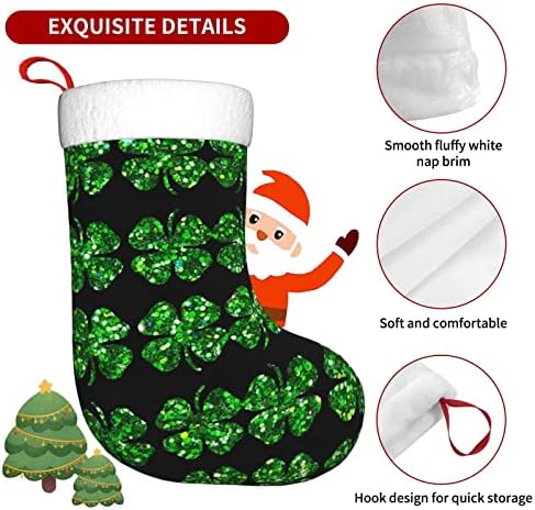 Коледни Чорапи Augenstern St Patricks С Брилянтен Трилистником, Двустранни Чорапи За Окачване На Камина.