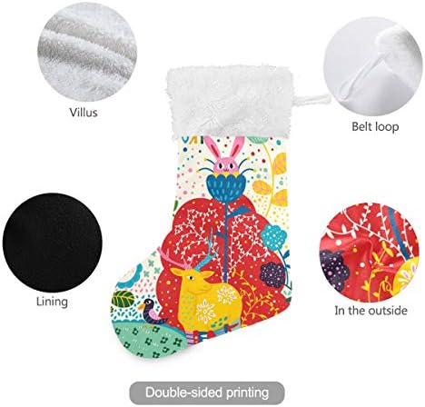 Коледни Чорапи PIMILAGU със заек и Елени, 1 Опаковка, 17,7 инча, Окачени Чорапи за Коледна украса