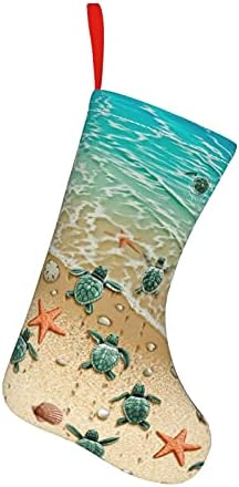 Коледни чорапи с костенурката и морската звезда chegna, Плажни Чорапи, Висящи към камина за семейна украса,