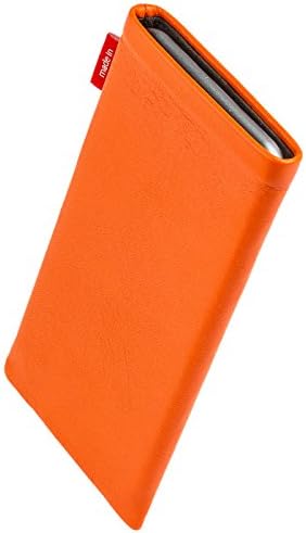 Калъф fitBAG Beat Orange, изработена по поръчка за Samsung Galaxy S8. Калъф от фина кожа Nappa, с вградена подплата от