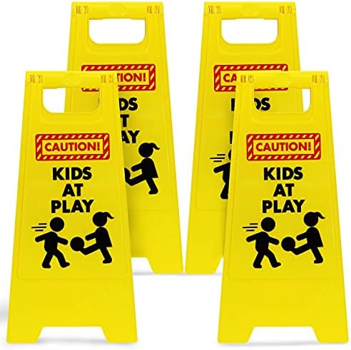 4 БР Вниманието! Децата в играта! Предупредителен знак за деца, които Играят в двора, Микрорайони, училища, детски градини,