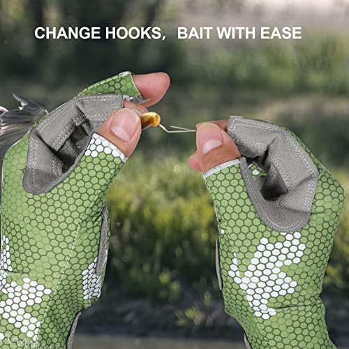 Камуфляжные риболовни ръкавици Eicolorte със силикон противоскользящим дизайн - Удобни, Дишащи Риболовни ръкавици със