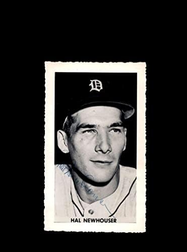 Оригиналната снимка Хал Ньюхаузера JSA Coa с автограф Vintage 4x6 1950-те години Детройт Тайгърс - Снимки на MLB с автограф