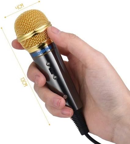 ZPLJ Влакчета Мини Микрофон за Пеене/инструмент Преносим Ръчен Микрофон за Запис на караоке пеене със Стойка