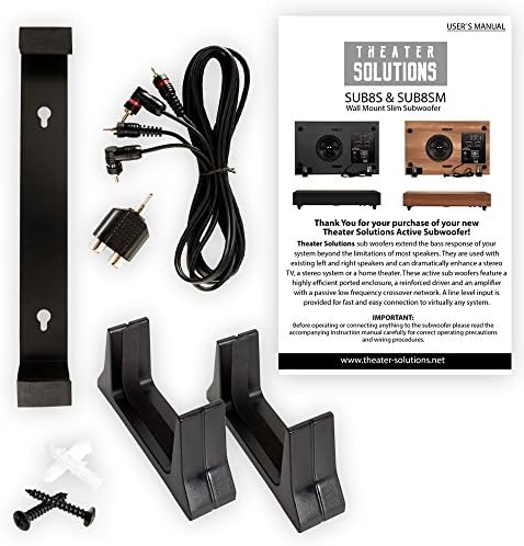 Решения за кина SUB8S 250 W Съраунд звук HD Домашно кино Тънък Активен субуфер с храненето (черен)