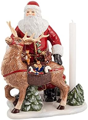 Villeroy & Boch Коледни играчки Memory Дядо коледа с Елени, 23,5 см / 0,33 л, Бял