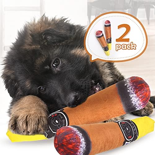 PLAMYWJ 2 Опаковки Забавни Играчки за Кучета, Стръмни Меки Играчки за Кучета, Плюшени Писклив Играчки за Кучета, Сладки Подаръци