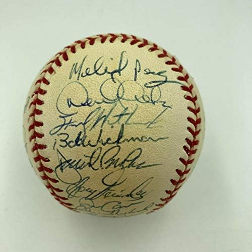 Дерек Джитър Мариано Ривера Анди Pettitt Начинаещ Янкис 1995 г., Подписан бейзболен договор JSA - Бейзболни топки с автографи