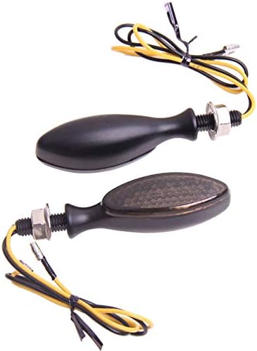 MotorToGo Черен LED Указател на Завоя Мотоциклет Мига мини-Торпедо Овални Led Насоки на Завоя, Съвместими с