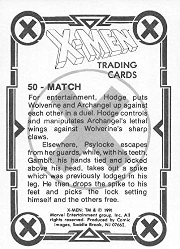 1991 Комикс Изображение на Marvel X-Men Неспортивного Стандартен Размер за Търговия на карта №50 Отговаря на