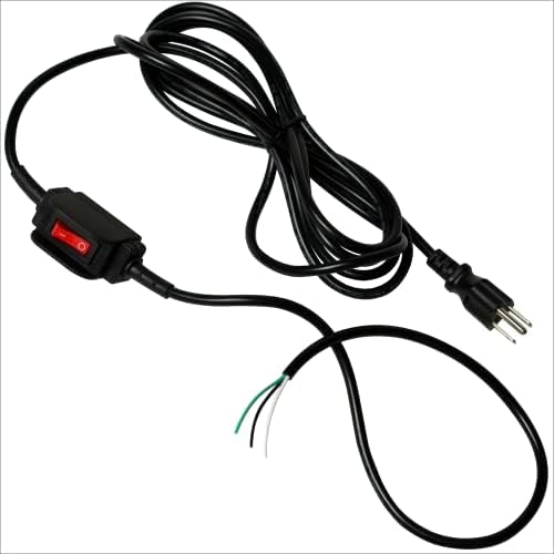 Разменени на захранващия кабел BRITEK 18 AWG с отворен край и ключ за захранване – удължителен кабел черен на цвят с дължина