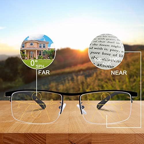 LJIMI Прогресивно Многофокусные Очила за четене със защита от синя светлина, Без Линии, Мультифокальные Компютърни