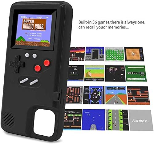 Калъф Gameboy за iPhone, Ретро Защитен Калъф LucBuy, Автономен Калъф с 36 Малки игри, Пълноцветен дисплей, устойчив