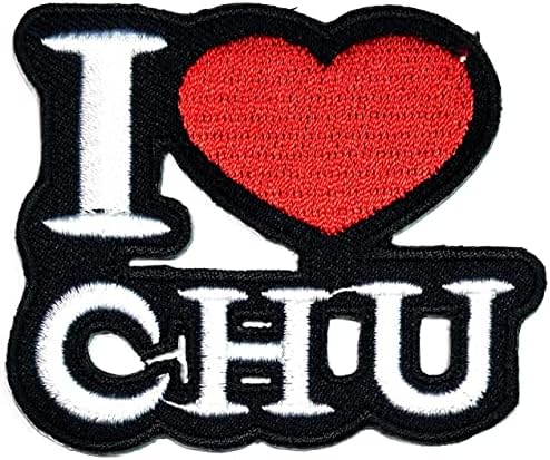 Kleenplus I Love CHU Ивици Стикер Изкуство Лозунгът Дума Смешни Комикси Нашивка Знак, Символ Костюм Тениска Якета, Дънки, Шапки